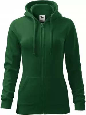 Damen-Sweatshirt MALFINI TRENDY ZIPPER 411 FLASCHENGRÜN