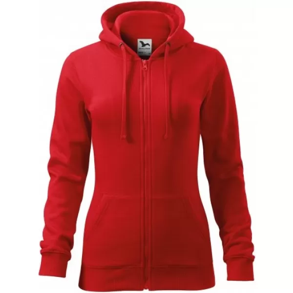  Damen-Sweatshirt MALFINI TRENDY ZIPPER 411 ROT 