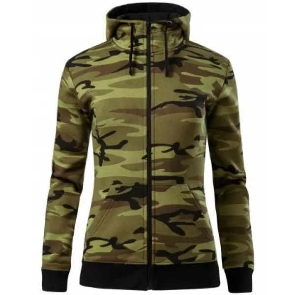  Damen-Sweatshirt MALFINI CAMO ZIPPER C20 TARNGRÜN 