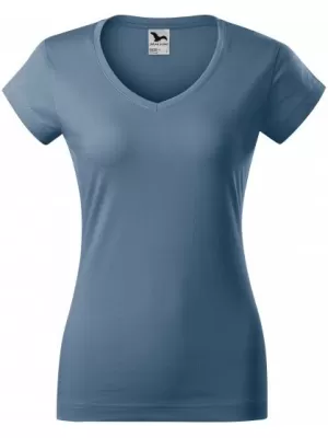 Damen-T-Shirt MALFINI FIT V-NECK 162 DENIM