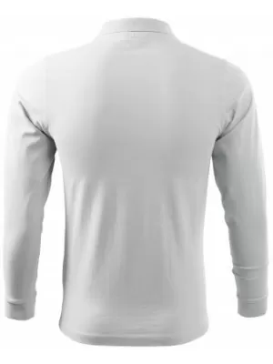 Herren-T-Shirt mit langen Ärmeln und Kragen MALFINI SINGLE J. LS 211 WEIß