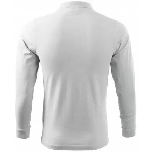  Herren-T-Shirt mit langen Ärmeln und Kragen MALFINI SINGLE J. LS 211 WEIß 