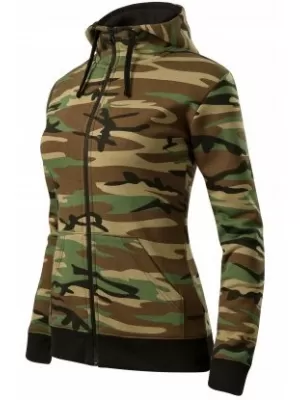 Damen-Sweatshirt MALFINI CAMO ZIPPER C20 TARNBRAUN