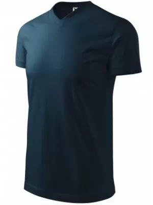 Herren-T-Shirt MALFINI HEAVY V-NECK 111 MARINEBLAU