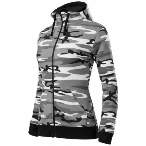  Damen-Sweatshirt MALFINI CAMO ZIPPER C20 TARNGRAU 
