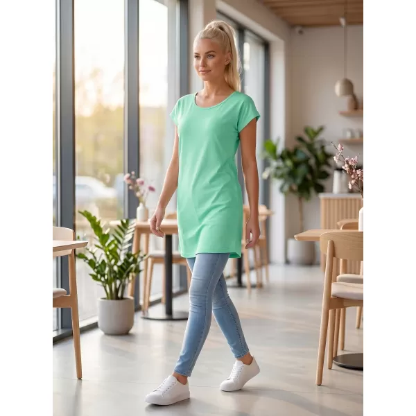  Langes T-Shirt für Damen MALFINI LOVE 123 MINZE 