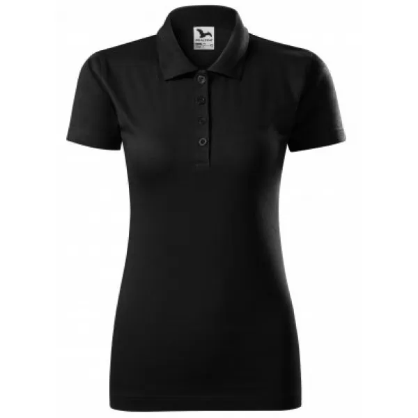  Damen-T-Shirt mit Kragen MALFINI SINGLE J. 223 SCHWARZ 