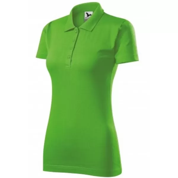  Damen-T-Shirt mit Kragen MALFINI SINGLE J. 223 APFELGRÜN 