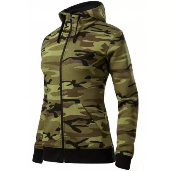  Damen-Sweatshirt MALFINI CAMO ZIPPER C20 TARNGRÜN 