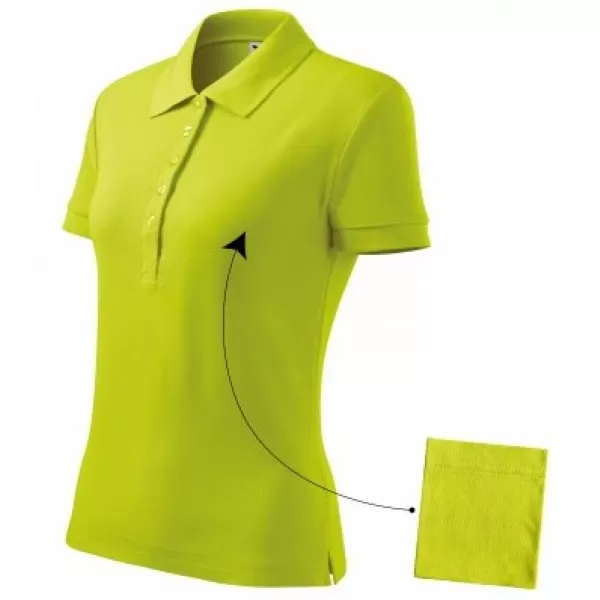  Damen-T-Shirt mit Kragen MALFINI COTTON 213 KALK 