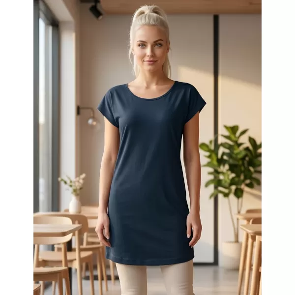  Langes T-Shirt für Damen MALFINI LOVE 123 MARINEBLAU 