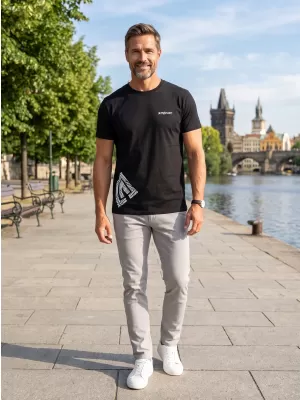 Herren-T-Shirt ALTISPORT ALM013129 SCHWARZ UND WEIß