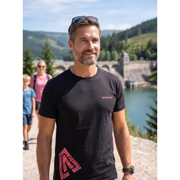  Herren-T-Shirt ALTISPORT ALM013129 SCHWARZ UND ROT 