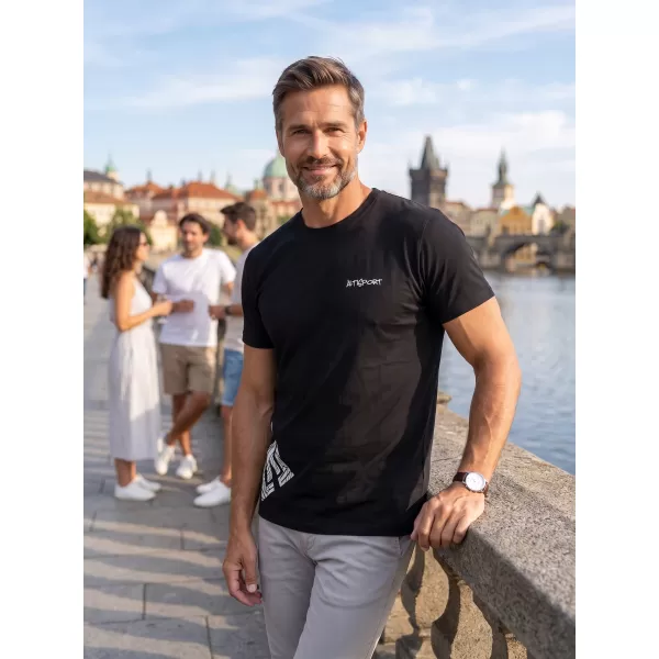  Herren-T-Shirt ALTISPORT ALM013129 SCHWARZ UND WEIß 