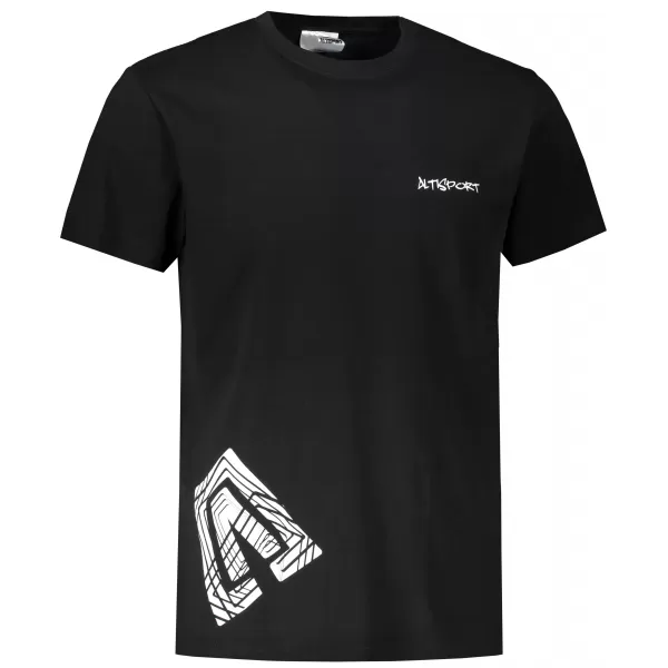  Herren-T-Shirt ALTISPORT ALM013129 SCHWARZ UND WEIß 