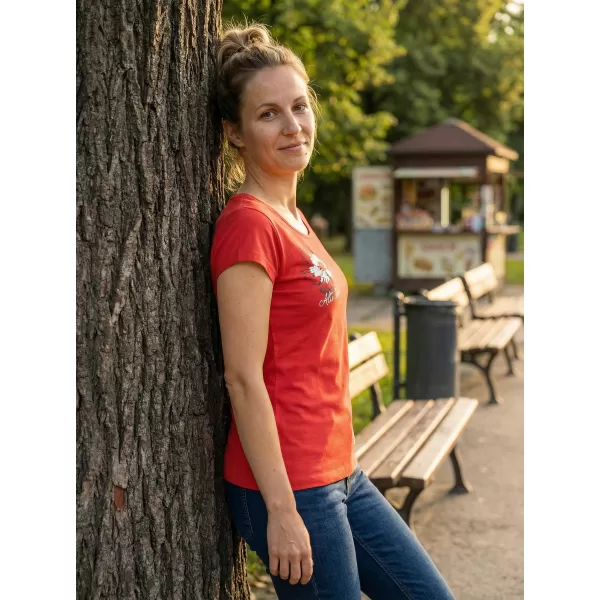  Dámské triko ALTISPORT CARRYOVER ALW016122 ČERVENÁ 