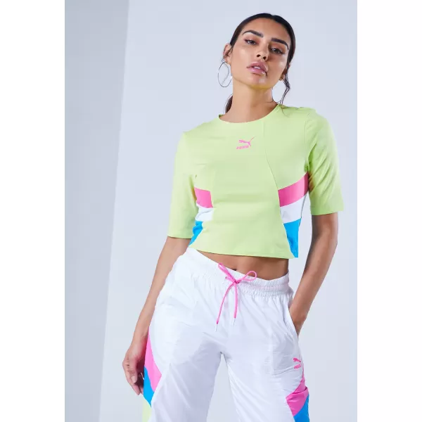  Damenoberteil PUMA TFS RETRO CROP TOP SCHARFES GRÜN 