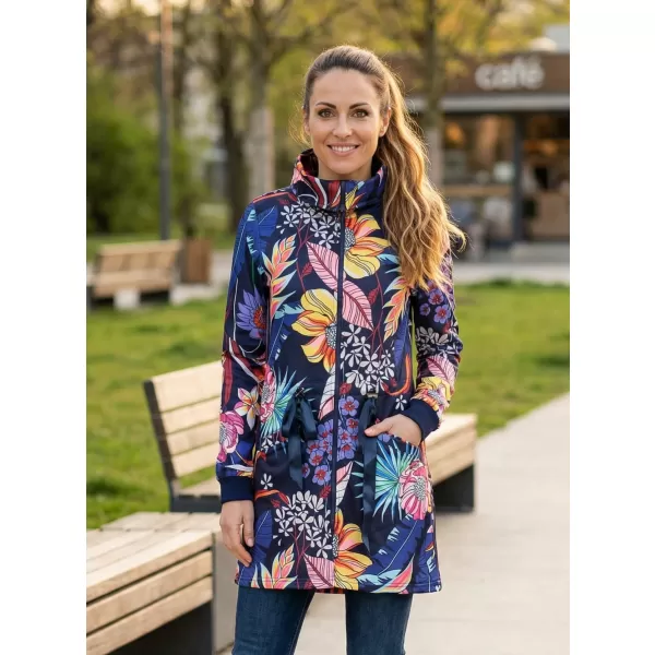  Erweitertes Damen-Sweatshirt KIXMI KORTNEY DUNKELBLAU 