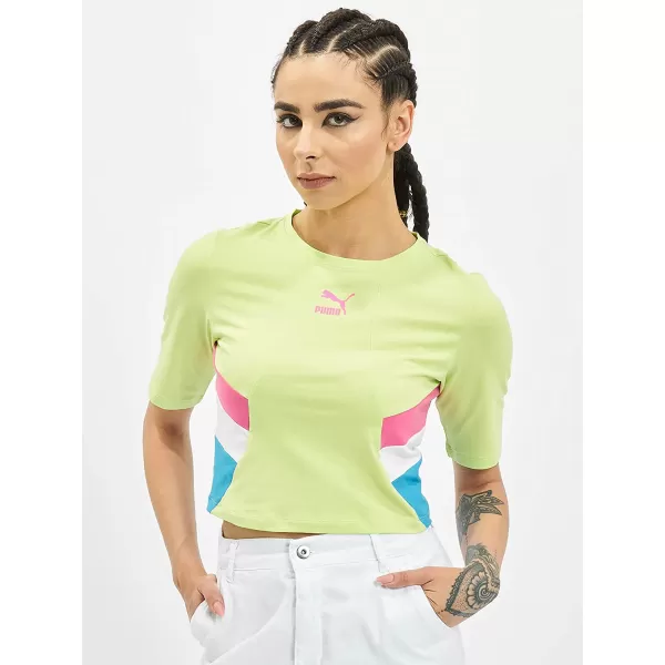  Damenoberteil PUMA TFS RETRO CROP TOP SCHARFES GRÜN 