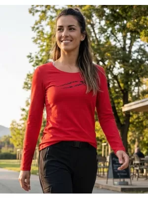 Dámské triko s dlouhým rukávem ALTISPORT CARRYOVER ALW001169 ČERVENÁ