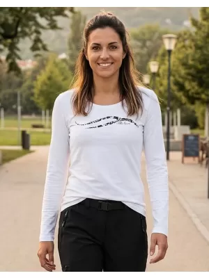 Dámské triko s dlouhým rukávem ALTISPORT CARRYOVER ALW001169 BÍLOČERNÁ