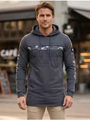 Erweitertes Herren-Sweatshirt KIXMI KENDEL DUNKELGRAU
