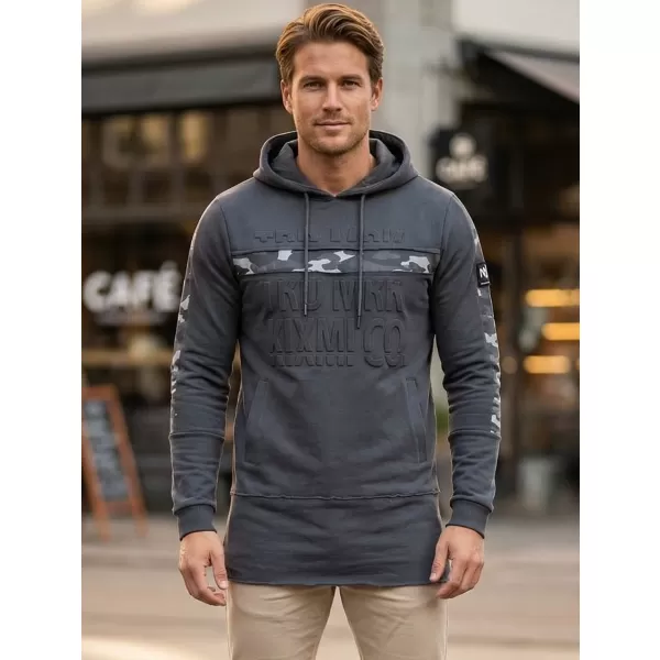  Erweitertes Herren-Sweatshirt KIXMI KENDEL DUNKELGRAU 