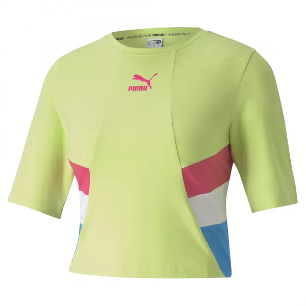  Damenoberteil PUMA TFS RETRO CROP TOP SCHARFES GRÜN 