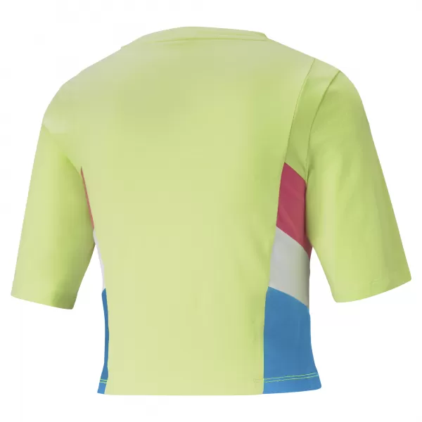  Damenoberteil PUMA TFS RETRO CROP TOP SCHARFES GRÜN 