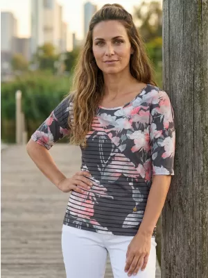 Damen-T-Shirt KIXMI KRISTIE DUNKELGRAU