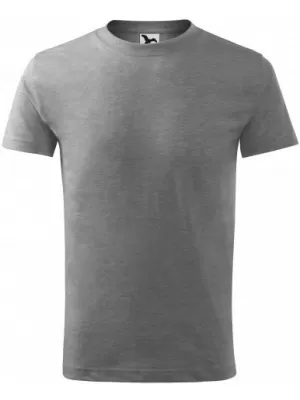 Kinder-T-Shirt MALFINI BASIC 138 DUNKELGRAUE HIGHLIGHTS