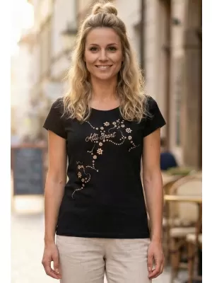 Dámské triko ALTISPORT CARRYOVER ALW009F61 ČERNOZLATÁ