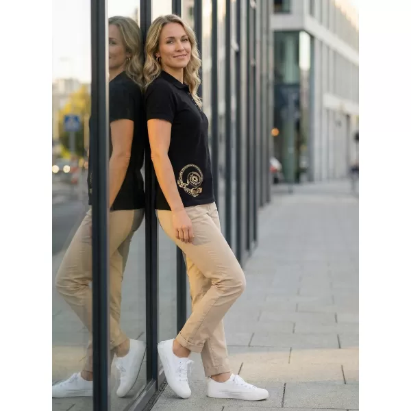  Damen-T-Shirt ALTISPORT ALW026210 SCHWARZ UND GOLD 