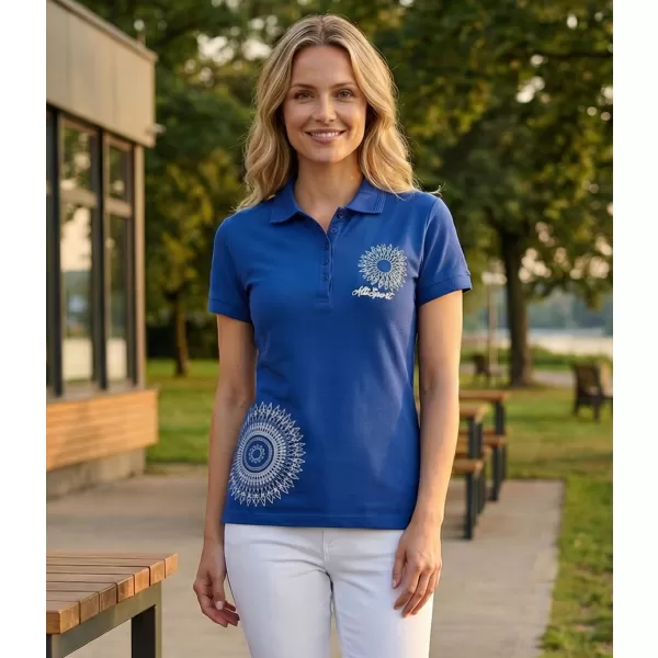  Damen-T-Shirt mit Kragen ALTISPORT ALW024210 KÖNIGSBLAU 