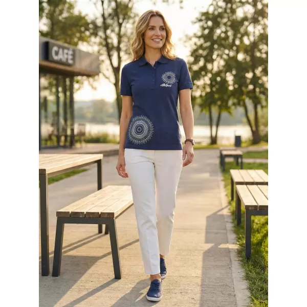  Damen-T-Shirt mit Kragen ALTISPORT ALW024210 MITTERNACHTSBLAU 