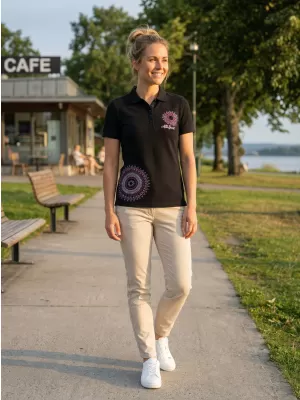 Damen-T-Shirt mit Kragen ALTISPORT ALW024210 SCHWARZ ROSA