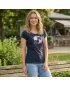 Damen-T-Shirt ALTISPORT ALW050122 MARINEBLAU/ROSA