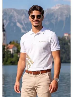 Herren-T-Shirt mit Kragen ALTISPORT ALM013203 WEIß