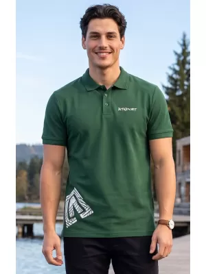 Herren-T-Shirt mit Kragen ALTISPORT ALM013203 FLASCHENGRÜN
