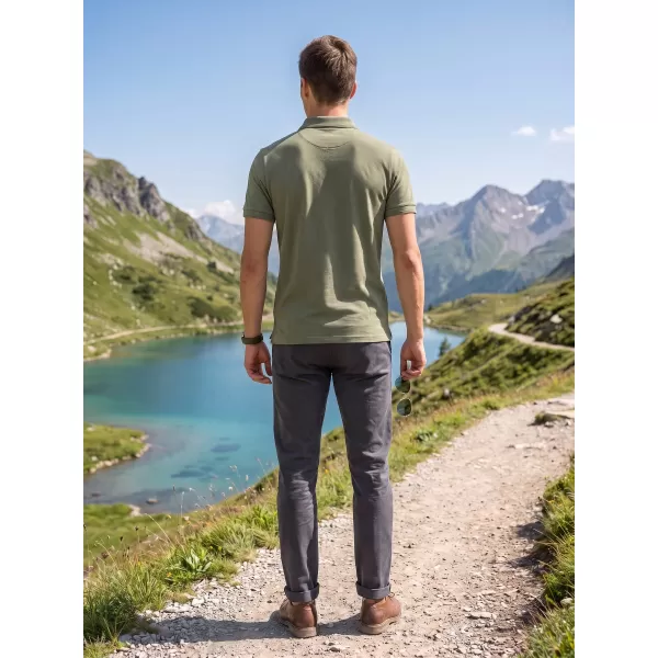  Herren-T-Shirt mit Kragen ALTISPORT ALM013203 KHAKI 