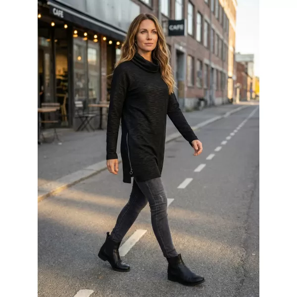  Erweitertes Damen-Sweatshirt KIXMI LUCKY SCHWARZ 