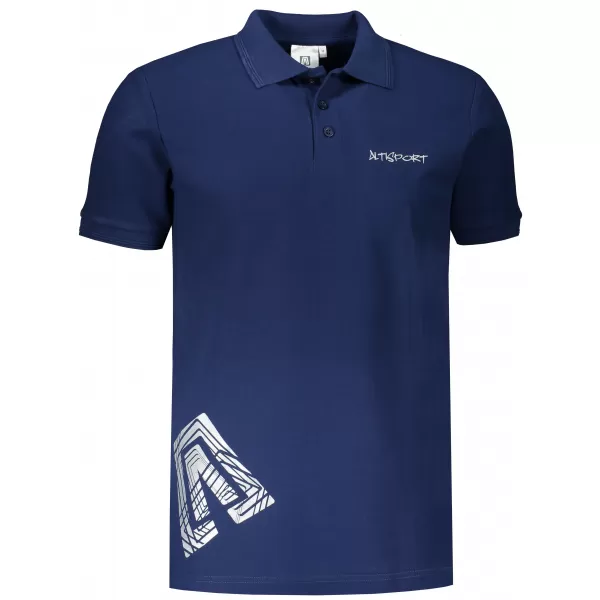  Herren-T-Shirt mit Kragen ALTISPORT ALM013203 MITTERNACHTSBLAU 
