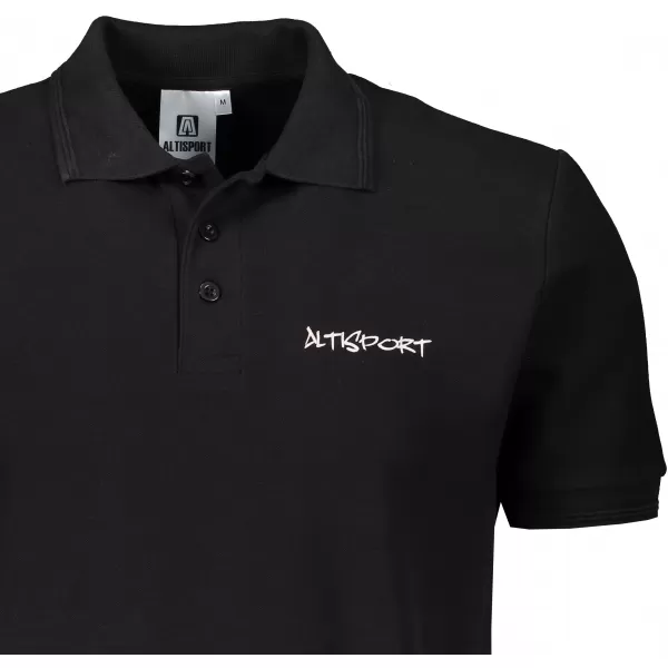  Herren-T-Shirt mit Kragen ALTISPORT ALM013203 SCHWARZ UND WEIß 