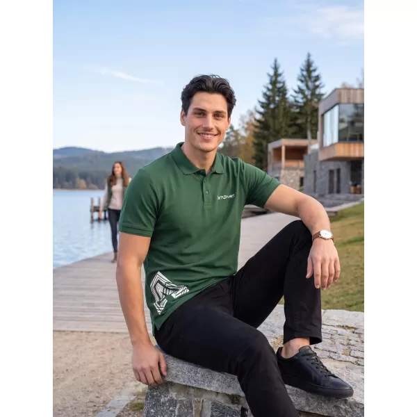  Herren-T-Shirt mit Kragen ALTISPORT ALM013203 FLASCHENGRÜN 