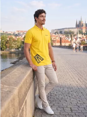 Herren-T-Shirt mit Kragen ALTISPORT ALM013203 GELB