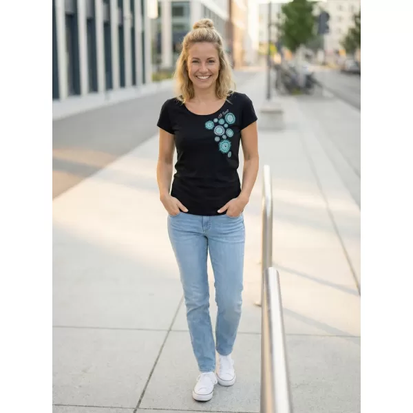  Damen-T-Shirt ALTISPORT ALW053122 SCHWARZ TÜRKIS 