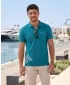 Herren-T-Shirt mit Kragen ALTISPORT ALM013203 DUNKLES TÜRKIS