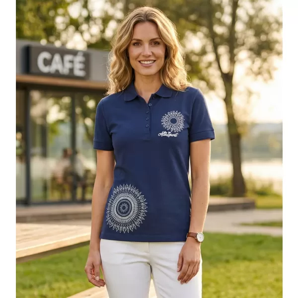  Damen-T-Shirt mit Kragen ALTISPORT ALW024210 MITTERNACHTSBLAU 