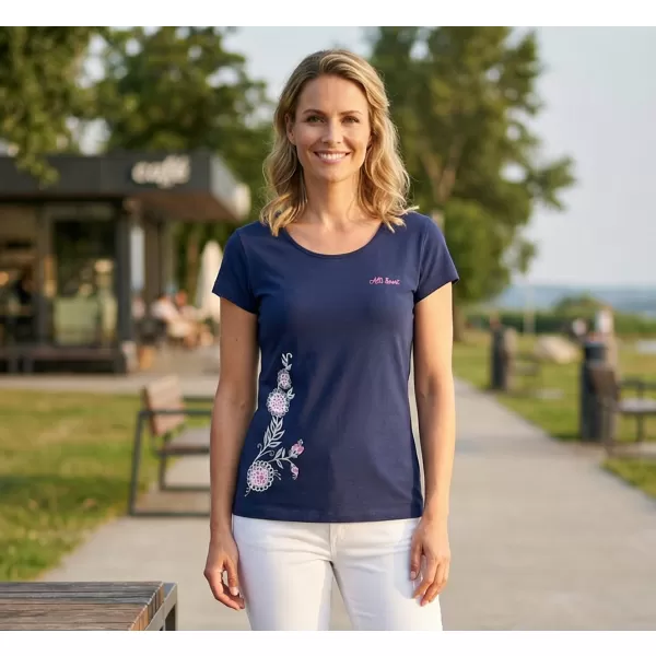  Damen-T-Shirt ALTISPORT ALW055122 MITTERNACHTSBLAU/ROSA 