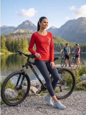 Dámské triko s dlouhým rukávem ALTISPORT CARRYOVER ALW029169 ČERVENÁ